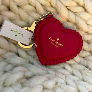 New Kate Spade ♠️ authentic red leather keychain